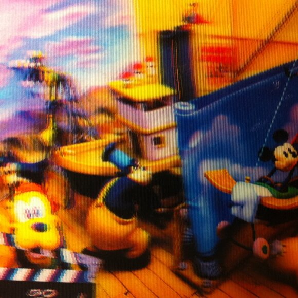 Tokyo Disneyland Lenticular Postcard Disney Sea Plane Crazy Mickey and Minnie - Picture 4 of 8